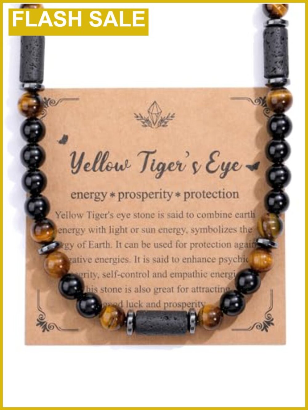 Mens 8MM Tiger Eye Obsidian Hematite Lava Gemstone Beaded Necklace Spiritual